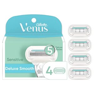 gillette venus extra smooth sensitive womens razor blade refills, 4 count, designed for women with sensitive skin