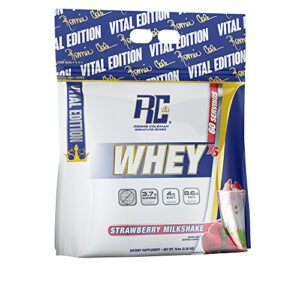 ronnie coleman signature series whey xs protein powder, strawberry milkshake, 82 ounce