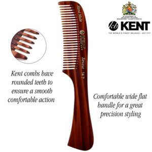 Kent 14T Large all Coarse Hair Detangling Comb, Wide Teeth for Long Thick Curly Wavy Hair. Hair Detangler Comb For Wet and Dry. Rake Comb Saw-Cut from Cellulose and Hand Polished, Handmade in England