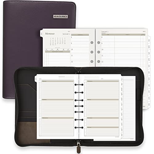 AT-A-GLANCE 2023 Monthly Planner Refill, 87229 Day-Timer, 5-1/2" x 8-1/2", Size 4, Desk Size, Ruled Daily Blocks, Loose Leaf, Monthly Tabs (481-685Y)