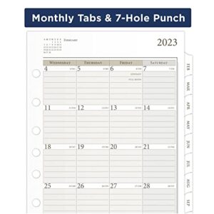 AT-A-GLANCE 2023 Monthly Planner Refill, 87229 Day-Timer, 5-1/2" x 8-1/2", Size 4, Desk Size, Ruled Daily Blocks, Loose Leaf, Monthly Tabs (481-685Y)