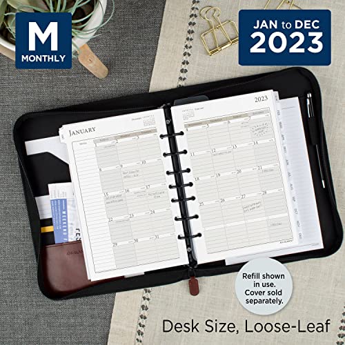 AT-A-GLANCE 2023 Monthly Planner Refill, 87229 Day-Timer, 5-1/2" x 8-1/2", Size 4, Desk Size, Ruled Daily Blocks, Loose Leaf, Monthly Tabs (481-685Y)