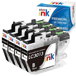 starink compatible lc3013bk lc3013 ink cartridge replacement for brother lc3011 lc3011bk lc 3013 for mfc-j497dw mfc-j895dw mfc-j491dw mfc-j690dw printer(black) 4 packs