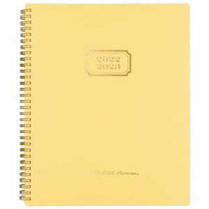 at-a-glance 2022-2023 planner, weekly & monthly academic, 8-1/2″ x 11″, large, simplified by emily ley, yellow linen (el85-905a)