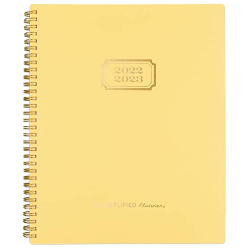 AT-A-GLANCE 2022-2023 Planner, Weekly & Monthly Academic, 8-1/2" x 11", Large, Simplified by Emily Ley, Yellow Linen (EL85-905A)