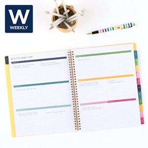 AT-A-GLANCE 2022-2023 Planner, Weekly & Monthly Academic, 8-1/2" x 11", Large, Simplified by Emily Ley, Yellow Linen (EL85-905A)