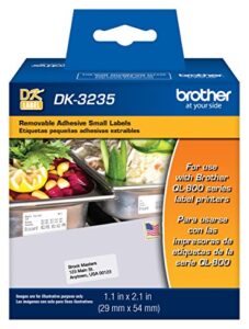 brother printer die cut removable adhesive small labels (dk3235), white