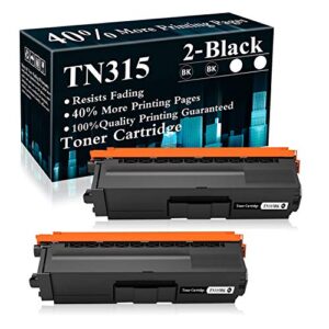 2 black tn315 toner cartridge replacement for brother hl-4150cdn 4140cw 4570cdw 4570cdwt mfc-9640cdn 9650cdw 9970cdw printer,sold by topink