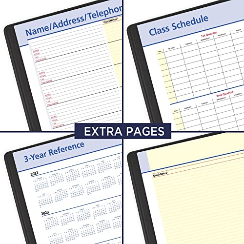 AT-A-GLANCE 2022-2023 Planner, Weekly & Monthly Academic Appointment Book, 8" x 10", Large, QuickNotes, Black (761105)