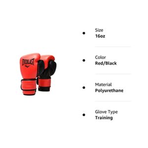 Everlast PowerLock2 Training Glove 16Oz Red/Black