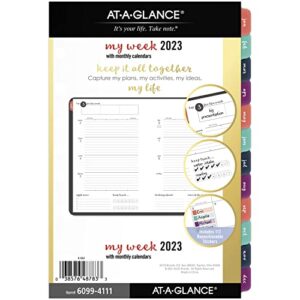 at-a-glance 2023 weekly & monthly planner refill, 5-1/2″ x 8-1/2″, loose leaf, harmony (6099-4111)