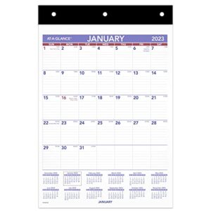 at-a-glance 2023 wall calendar, 8″ x 11″, small, monthly, repositionable, adhesive backing (pm09rp28)