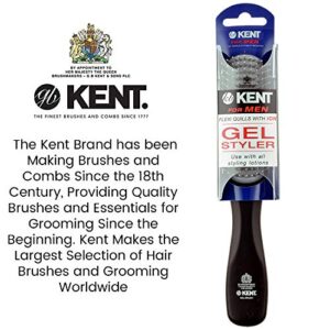 Kent KFM3 Black Half Round Narrow Detangling Hair Brush - 9 Row Ionic Anti Static Non Scratch Nylon Bristle Gel Styler Great for Daily Styling, Detangling and Smoothing Short to Medium Length Hair