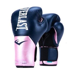 everlast elite pro style training gloves, pink/blue, 12 oz
