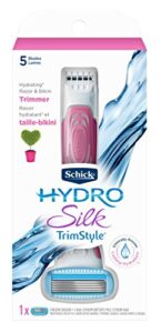 schick hydro silk trimstyle moisturizing razor for women with bikini trimmer,1 count