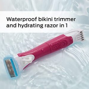 Schick Hydro Silk TrimStyle Moisturizing Razor for Women with Bikini Trimmer,1 Count