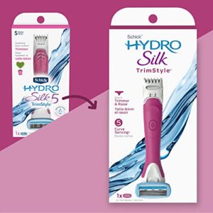 Schick Hydro Silk TrimStyle Moisturizing Razor for Women with Bikini Trimmer,1 Count