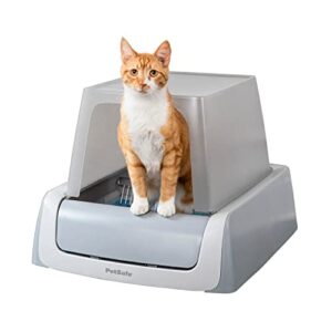 petsafe scoopfree self-cleaning cat litter box – never scoop litter again – hands-free cleanup with disposable crystal tray – less tracking, better odor control – includes hood & disposable tray