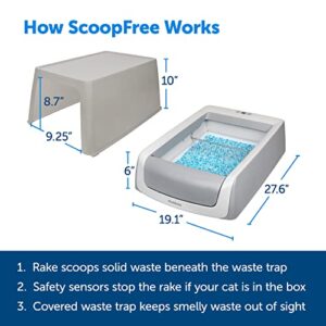 PetSafe ScoopFree Self-Cleaning Cat Litter Box - Never Scoop Litter Again - Hands-Free Cleanup With Disposable Crystal Tray - Less Tracking, Better Odor Control - Includes Hood & Disposable Tray