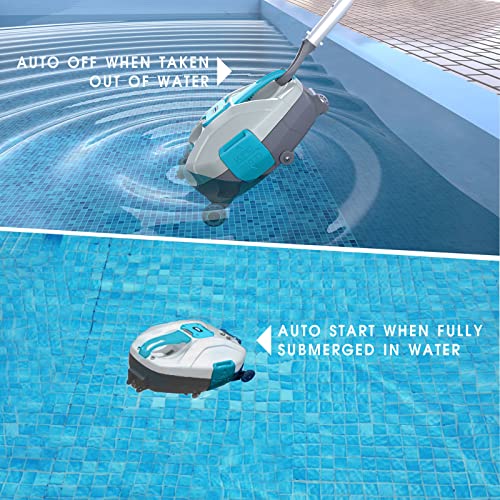 AQUAFYSH Automatic Pool Cleaner for Above & Inground Pool, Cordless Robotic Pool Cleaners, Max. 90 Mins Runtime, Smart Navigation System