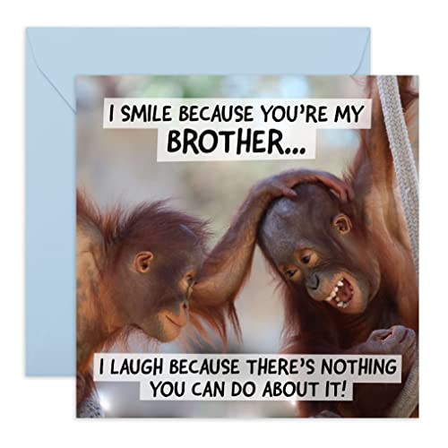 Birthday Card for Brother - Funny Brother Birthday Card For Him - Gag Jokes Prank - Comes With Fun Stickers By Central 23