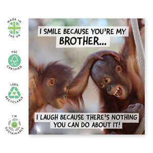 Birthday Card for Brother - Funny Brother Birthday Card For Him - Gag Jokes Prank - Comes With Fun Stickers By Central 23