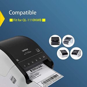 BETCKEY - Compatible Shipping Labels Replacement for Brother DK-1247 (4.07" x 6.4"), Use with Brother QL Label Printers [10 Rolls + 2 Reusable Cartridges]