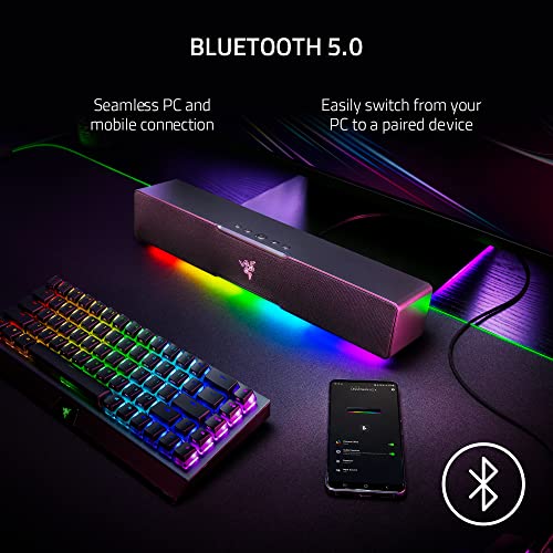 Razer Leviathan V2 X: PC Soundbar with Full-Range Drivers - Compact Design - Chroma RGB - USB Type C Power and Audio Delivery - Bluetooth 5.0 - for PC,-Laptop, Smartphones, Tablets & Nintendo Switch