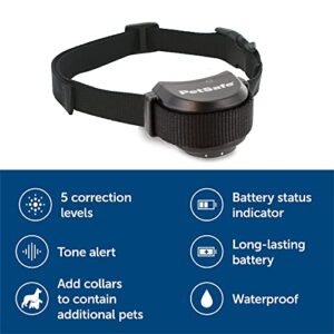 PetSafe Stay & Play Wireless Pet Fence with Replaceable Battery Collar, Covers up to 3/4 Acre, For Dogs & Cats over 5 lb, Waterproof Collar, Tone & Static, From Parent Company of INVISIBLE FENCE Brand