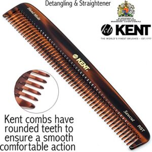 Kent R9T All Coarse Hair Detangling Comb Wide Teeth Dressing Table Comb for Thick Curly Wavy Hair. Hair Detangler Comb for Grooming Styling Hair, Beard and Mustache. Saw-Cut. Handmade in England