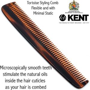 Kent R9T All Coarse Hair Detangling Comb Wide Teeth Dressing Table Comb for Thick Curly Wavy Hair. Hair Detangler Comb for Grooming Styling Hair, Beard and Mustache. Saw-Cut. Handmade in England