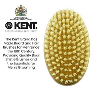 Kent MC4 Finest Men's Hair Brush And Facial Brush For Beard Care - Exfoliating Natural Boar Bristle Brush For Mens Grooming, Scalp Brush, Royalty Brush, And Beard Straightener For Men's Skin Care