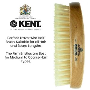 Kent MC4 Finest Men's Hair Brush And Facial Brush For Beard Care - Exfoliating Natural Boar Bristle Brush For Mens Grooming, Scalp Brush, Royalty Brush, And Beard Straightener For Men's Skin Care