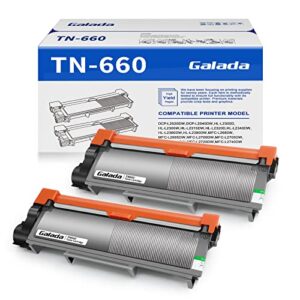 galada compatible toner cartridge replacement for brother tn630 tn660 tn-630 tn-660 for dcp-l2520dw dcp-l2540dw mfc-l2700dw mfc-l2720dw mfc-l2740dw hl-l2340dw hl-l2320d hl-l2360dw hl-l2380dw 2 pack