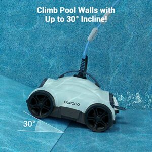 Robotic Pool Cleaner, Wired Automatic Pool Vacuum, Powerful Cleaning with Dual Drive Motors, IPX8 Waterproof for Above/In-Ground Swimming Pools