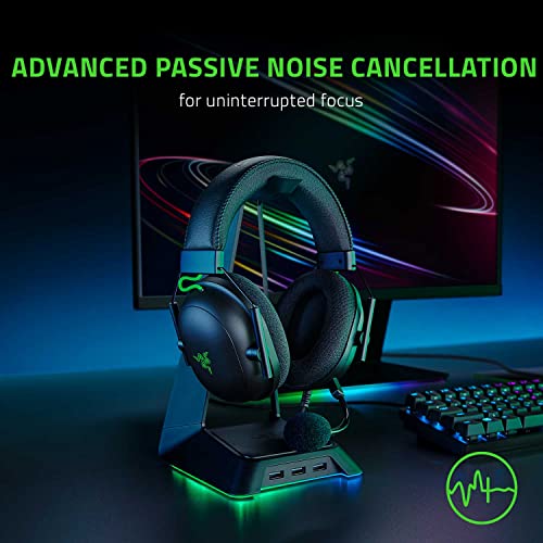 Razer BlackShark V2 Gaming Headset: THX 7.1 Spatial Surround Sound - 50mm Drivers - Detachable Mic - PC, PS4, PS5, Switch, Xbox One, Xbox Series X & S, Mobile - 3.5 mm Audio Jack & USB DAC - Black