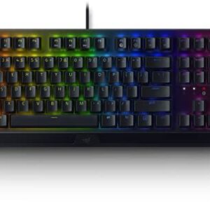 Razer BlackWidow V3 Tenkeyless TKL Mechanical Gaming Keyboard: Yellow Mechanical Switches - Linear & Silent - Chroma RGB Lighting - Compact Form Factor - Programmable Macros - USB Passthrough