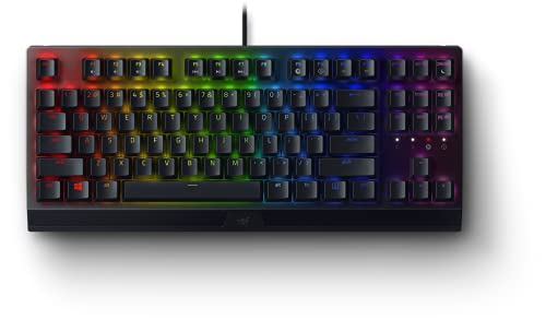 Razer BlackWidow V3 Tenkeyless TKL Mechanical Gaming Keyboard: Yellow Mechanical Switches - Linear & Silent - Chroma RGB Lighting - Compact Form Factor - Programmable Macros - USB Passthrough