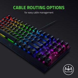 Razer BlackWidow V3 Tenkeyless TKL Mechanical Gaming Keyboard: Yellow Mechanical Switches - Linear & Silent - Chroma RGB Lighting - Compact Form Factor - Programmable Macros - USB Passthrough