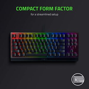 Razer BlackWidow V3 Tenkeyless TKL Mechanical Gaming Keyboard: Yellow Mechanical Switches - Linear & Silent - Chroma RGB Lighting - Compact Form Factor - Programmable Macros - USB Passthrough