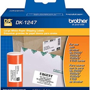 Brother Genuine DK-1247 Die-Cut Large Shipping White Paper Labels for Brother QL Label Printers – 180 Labels per Roll 4.07” x 6.4” (103mm x 164 mm) (4)