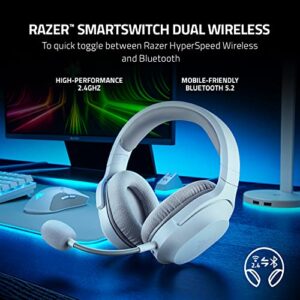 Razer Barracuda X Wireless Gaming & Mobile Headset (PC, Playstation, Switch, Android, iOS): 2022 Model - 2.4GHz Wireless + Bluetooth - Lightweight 250g - 40mm Drivers - 50 Hr Battery - Mercury White