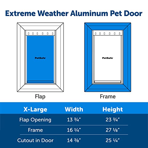 PetSafe Extreme Weather Dog and Cat Door - Aluminum Frame Pet Door - X-Large