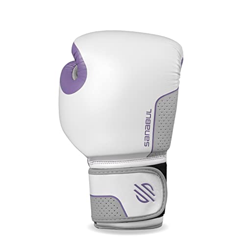 Sanabul Hyperstrike Womens Boxing and Kickboxing Fight Gloves (12 oz, Purple/White)