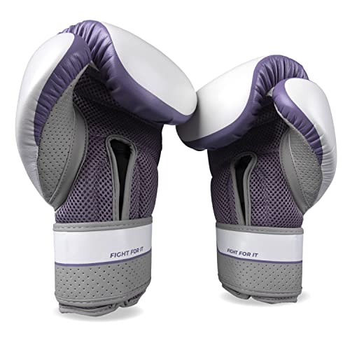 Sanabul Hyperstrike Womens Boxing and Kickboxing Fight Gloves (12 oz, Purple/White)