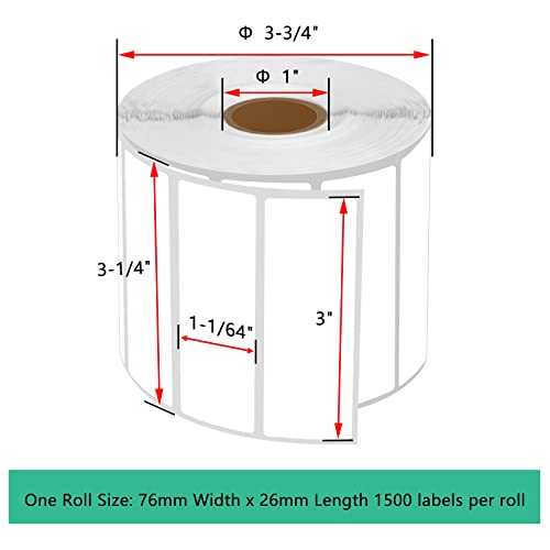 USUPERINK 2 Roll (1500 Labels/roll) Compatible for Brother RD-S04U1 RDS04U1 Die-Cut File Folder Removable White Paper Labels 3 x 1 inch (76 x 26mm) Address Shipping Label for RJ-3050 RJ-3150 RJ-4030