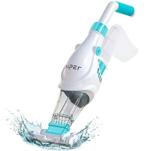 aiper cordless pool vacuum, handheld rechargeable swimming pool cleaner, 60 mins running time, deep cleaning & strong suction ideal for above & in-ground pools, hot tubs, spas-pilot h1