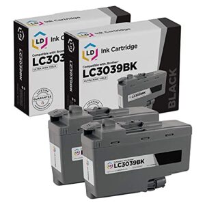ld compatible ink cartridge replacements for brother lc3039bk ultra high yield (black, 2-pack)