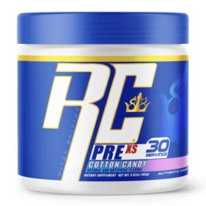 ronnie coleman signature series pre xs pre workout powder for women and men for extreme energy and focus supplement with beta-alanine, 200mg caffeine per serving, cotton candy, 30 servings