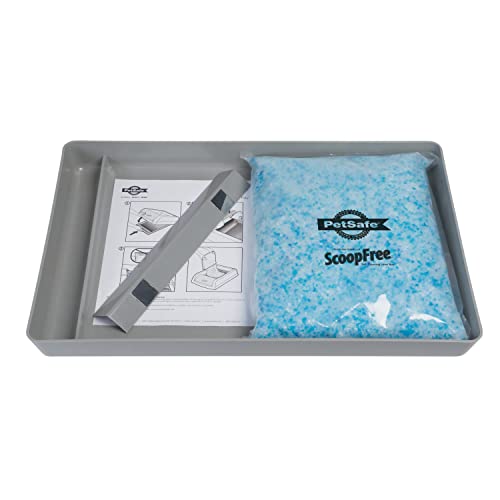 Official PetSafe ScoopFree Complete Reusable Tray - Includes 4.3 lb of Premium Blue Crystal Litter - Compatible with All PetSafe ScoopFree Complete Automatic Self Cleaning Litter Box System